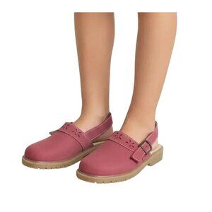 MY TWINN Collections Kids Girls Pink Nubuck Leather Slip-On Flat Clogs Size 1